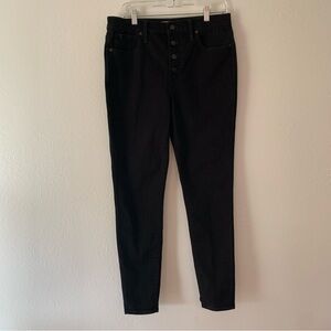 Madewell Black 10” High Rise Button Fly Skinny Jean Size 30T